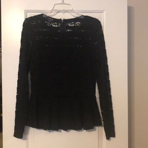 Bebe Zip Up Lace Blouse.